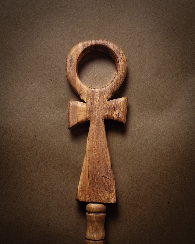 Key of life Walking Stick | Olive Wood | 90*1.5*1.5 cm