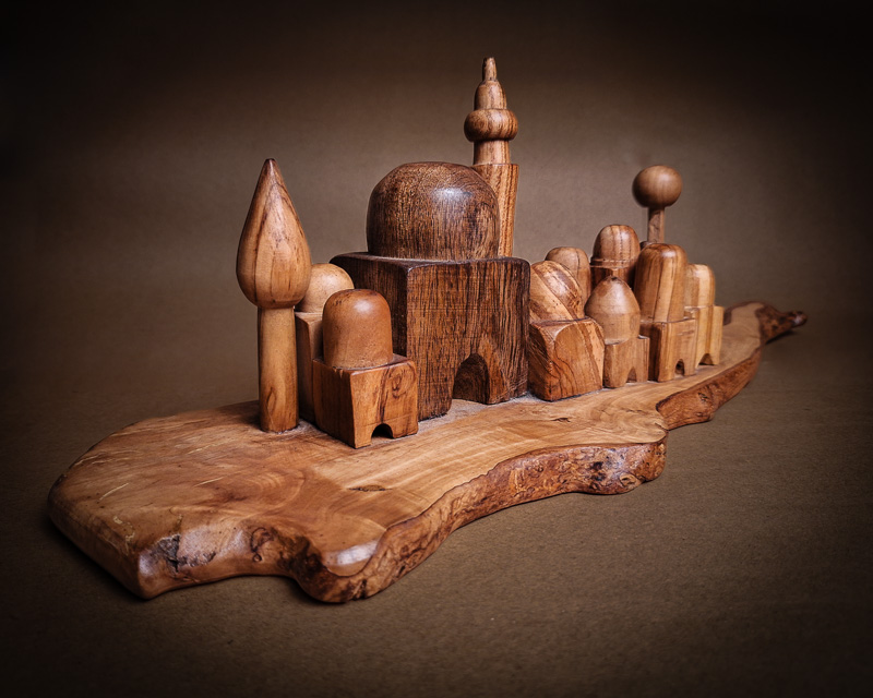 Wooden Village | Mixed Wood | 52*12*17cm